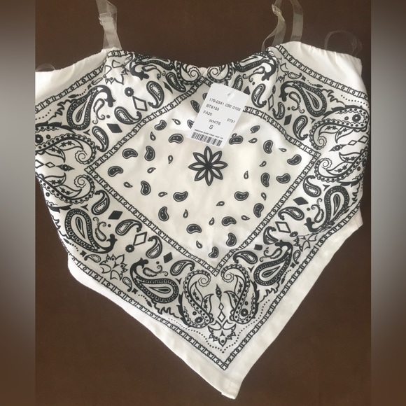 NWT Crush USA Bandana Tube Top - Black and White - Picture 13 of 15